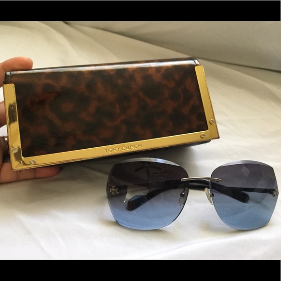 Tory Burch Accessories - Rare Auth Tory Burch Rimless Sunglasses w/ Case